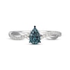 Thumbnail Image 3 of Blue & White Multi-Diamond Pear-Shaped Ring 1/6 ct tw Sterling Silver