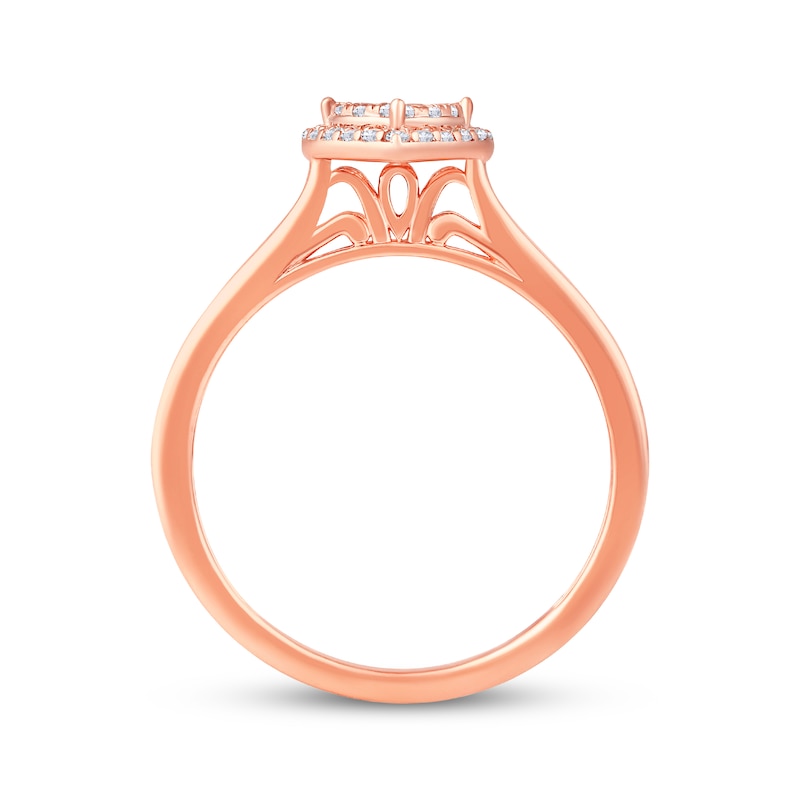 Main Image 3 of Multi-Diamond Heart-Shaped Promise Ring 1/5 ct tw 10K Rose Gold