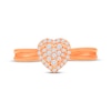 Thumbnail Image 4 of Multi-Diamond Heart-Shaped Promise Ring 1/5 ct tw 10K Rose Gold