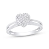 Thumbnail Image 1 of Multi-Diamond Heart-Shaped Promise Ring 1/5 ct tw 10K White Gold