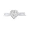 Thumbnail Image 3 of Multi-Diamond Heart-Shaped Promise Ring 1/5 ct tw 10K White Gold