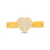 Thumbnail Image 4 of Multi-Diamond Heart-Shaped Promise Ring 1/5 ct tw 10K Yellow Gold