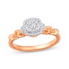 Thumbnail Image 1 of Multi-Diamond Cushion-Shaped Halo Promise Ring 1/5 ct tw 10K Rose Gold