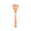 Thumbnail Image 2 of Multi-Diamond Cushion-Shaped Halo Promise Ring 1/5 ct tw 10K Rose Gold