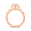 Thumbnail Image 3 of Multi-Diamond Cushion-Shaped Halo Promise Ring 1/5 ct tw 10K Rose Gold