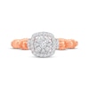 Thumbnail Image 4 of Multi-Diamond Cushion-Shaped Halo Promise Ring 1/5 ct tw 10K Rose Gold