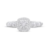 Thumbnail Image 4 of Multi-Diamond Cushion-Shaped Halo Promise Ring 1/5 ct tw 10K White Gold