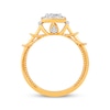 Thumbnail Image 3 of Multi-Diamond Cushion-Shaped Halo Promise Ring 1/5 ct tw 10K Yellow Gold