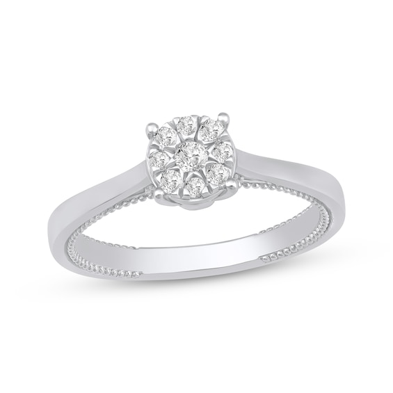 Multi-Diamond Promise Ring 1/5 ct tw 10K White Gold