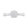 Thumbnail Image 4 of Multi-Diamond Cushion-Shaped Halo Promise Ring 1/5 ct tw 10K White Gold