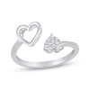 Thumbnail Image 1 of Multi-Diamond Double Heart Deconstructed Promise Ring 1/10 ct tw 10K White Gold