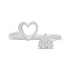 Thumbnail Image 4 of Multi-Diamond Double Heart Deconstructed Promise Ring 1/10 ct tw 10K White Gold