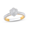 Thumbnail Image 1 of Diamond Flower Milgrain Promise Ring 1/5 ct tw 10K Two-Tone Gold