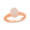 Thumbnail Image 1 of Multi-Diamond Oval Promise Ring 1/5 ct tw 10K Rose Gold