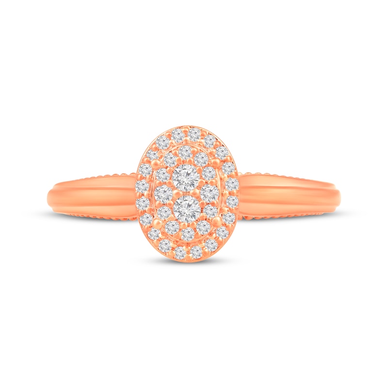 Main Image 4 of Multi-Diamond Oval Promise Ring 1/5 ct tw 10K Rose Gold