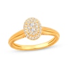 Thumbnail Image 1 of Multi-Diamond Oval Promise Ring 1/5 ct tw 10K Yellow Gold