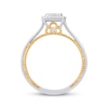 Thumbnail Image 3 of Multi-Diamond Cushion-Shaped Halo Promise Ring 1/5 ct tw 10K Two-Tone Gold