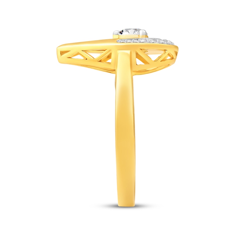 Main Image 2 of Diamond Teardrop Ring 1/4 ct tw 10K Yellow Gold