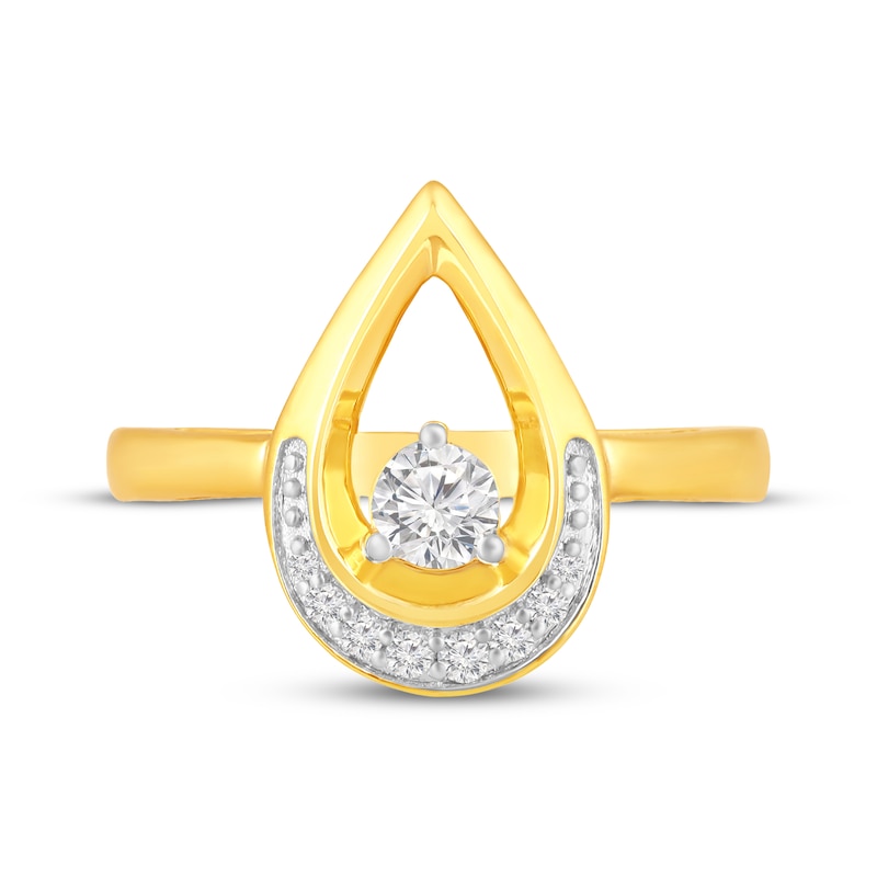 Main Image 4 of Diamond Teardrop Ring 1/4 ct tw 10K Yellow Gold