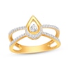 Thumbnail Image 1 of Diamond Teardrop Split Shank Ring 1/4 ct tw 10K Yellow Gold