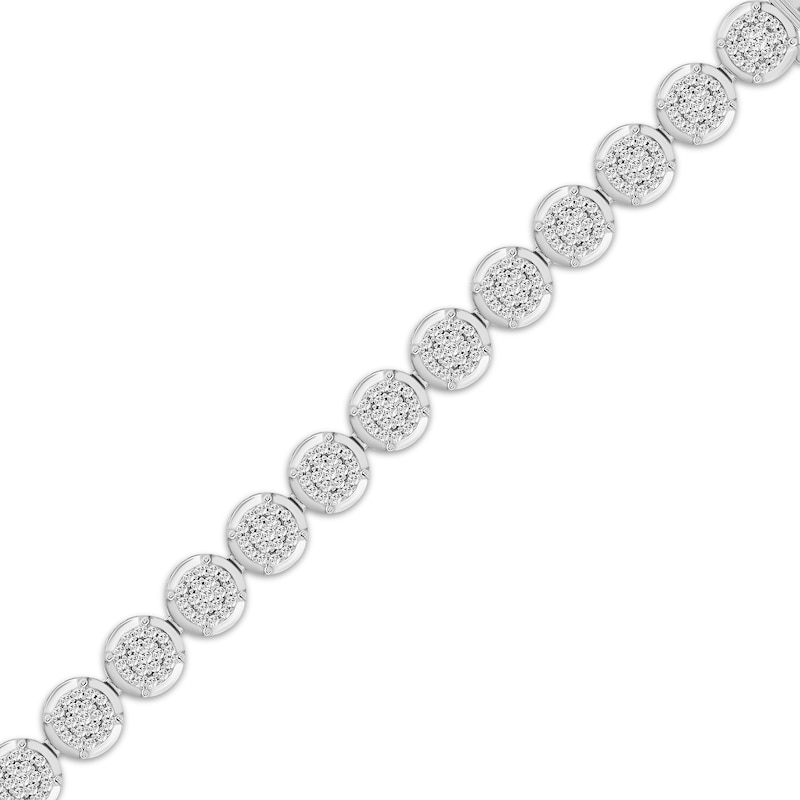 Main Image 2 of Multi-Diamond Circle Link Bracelet 2 ct tw 10K White Gold 7&quot;