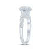 Thumbnail Image 2 of Multi-Diamond Cushion Halo Twist Promise Ring 1/5 ct tw 10K White Gold