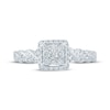 Thumbnail Image 3 of Multi-Diamond Cushion Halo Twist Promise Ring 1/5 ct tw 10K White Gold