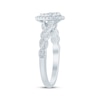 Thumbnail Image 2 of Multi-Diamond Pear Halo Twist Promise Ring 1/5 ct tw 10K White Gold