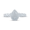 Thumbnail Image 3 of Multi-Diamond Pear Halo Twist Promise Ring 1/5 ct tw 10K White Gold