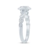 Thumbnail Image 2 of Multi-Diamond Oval Halo Twist Promise Ring 1/5 ct tw 10K White Gold