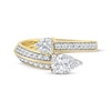 Thumbnail Image 3 of Pear-Shaped & Round-Cut Diamond Bypass Fashion Ring 1 ct tw 10K Yellow Gold