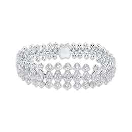 Lab-Grown Diamonds by KAY Marquise & Round-Cut Graduated Bracelet 24 ct tw 14K White Gold