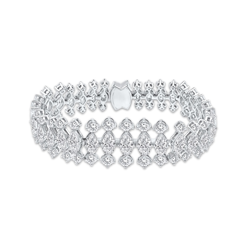 Main Image 1 of Lab-Grown Diamonds by KAY Marquise & Round-Cut Graduated Bracelet 24 ct tw 14K White Gold