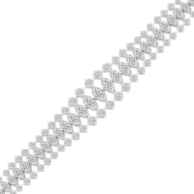 Main Image 2 of Lab-Grown Diamonds by KAY Marquise & Round-Cut Graduated Bracelet 24 ct tw 14K White Gold