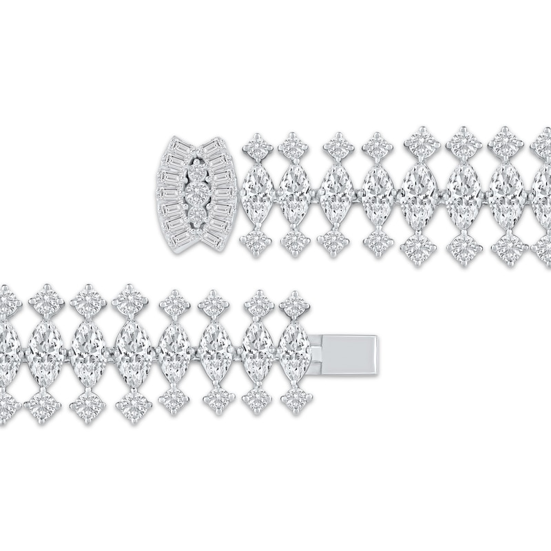 Main Image 3 of Lab-Grown Diamonds by KAY Marquise & Round-Cut Graduated Bracelet 24 ct tw 14K White Gold