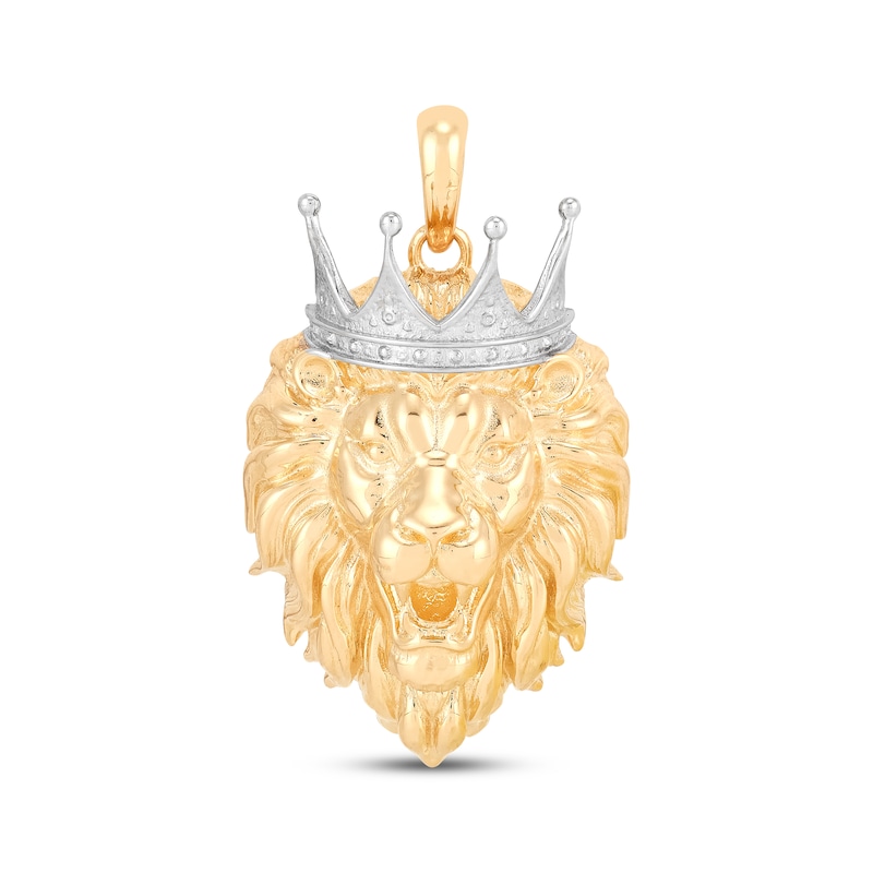 Main Image 1 of Men's Lion Head with Crown Charm 10K Yellow Gold