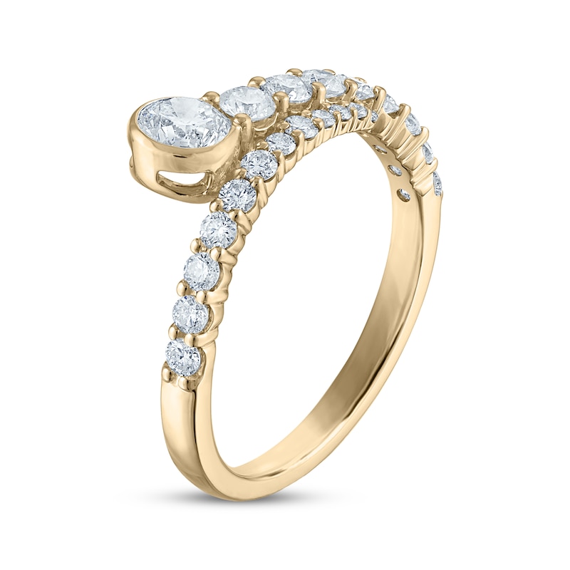 Milestones Diamond Bypass Anniversary Ring 1 ct tw 14K Yellow Gold