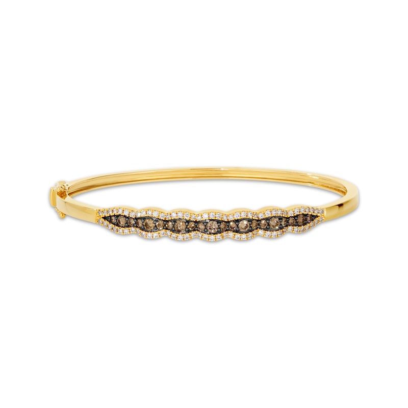 Main Image 1 of Le Vian Chocolate Waterfall Diamond Bangle Bracelet 1-1/5 ct tw 14K Honey Gold