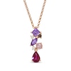 Thumbnail Image 1 of Le Vian Pretty in Pink Rhodolite Garnet, Amethyst & Morganite Necklace 1/10 ct tw Diamonds 14K Strawberry Gold 19&quot;