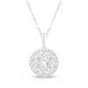 Thumbnail Image 1 of Lab-Grown Diamonds by KAY Flower Halo Necklace 1-1/4 ct tw 10K White Gold 18&quot;