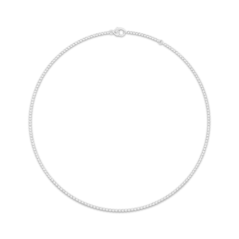 Main Image 1 of Lab-Grown Diamonds by KAY Bezel-Set Diamond Necklace 1 ct tw 10K White Gold 17&quot;