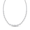 Thumbnail Image 1 of Baguette & Round-Cut Multi-Diamond Pear Link Necklace 2-3/4 ct tw 14K White Gold 17&quot;