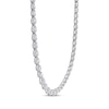 Thumbnail Image 2 of Baguette & Round-Cut Multi-Diamond Pear Link Necklace 2-3/4 ct tw 14K White Gold 17&quot;