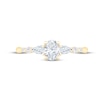 Thumbnail Image 3 of Lab-Grown Diamonds by KAY Oval-Cut & Pear-Shaped Three-Stone Engagement Ring 5/8 ct tw 14K Yellow Gold