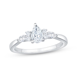 Lab-Grown Diamonds by KAY Pear-Shaped Engagement Ring 3/4 ct tw 14K White Gold