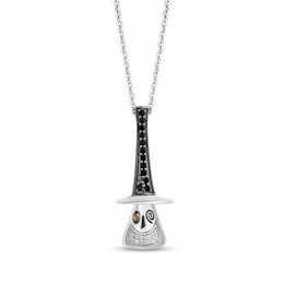 Disney Treasures The Nightmare Before Christmas Citrine & Diamond Necklace 1/6 ct tw Sterling Silver 18&quot;