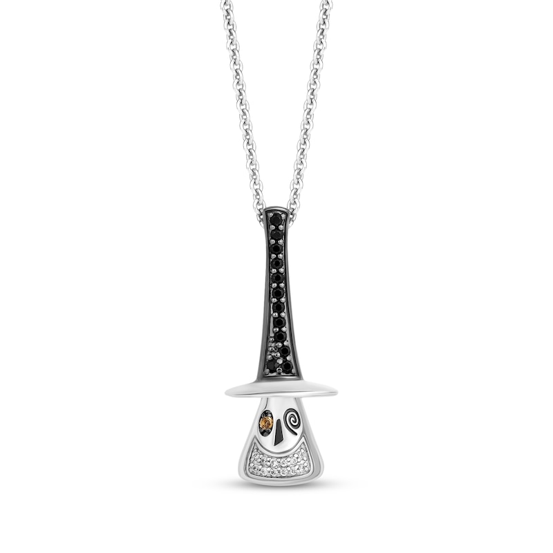 Main Image 1 of Disney Treasures The Nightmare Before Christmas Citrine & Diamond Necklace 1/6 ct tw Sterling Silver 18&quot;