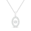 Thumbnail Image 1 of Unstoppable Love Diamond Oval Halo Necklace 1/2 ct tw 10K White Gold 19&quot;