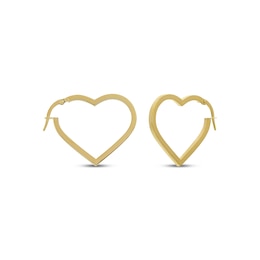 Heart-Shaped Hoop Earrings 10K Yellow Gold