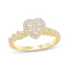 Thumbnail Image 1 of Now + Forever Multi-Diamond Heart-Shaped Engagement Ring 1/3 ct tw 10K Yellow Gold